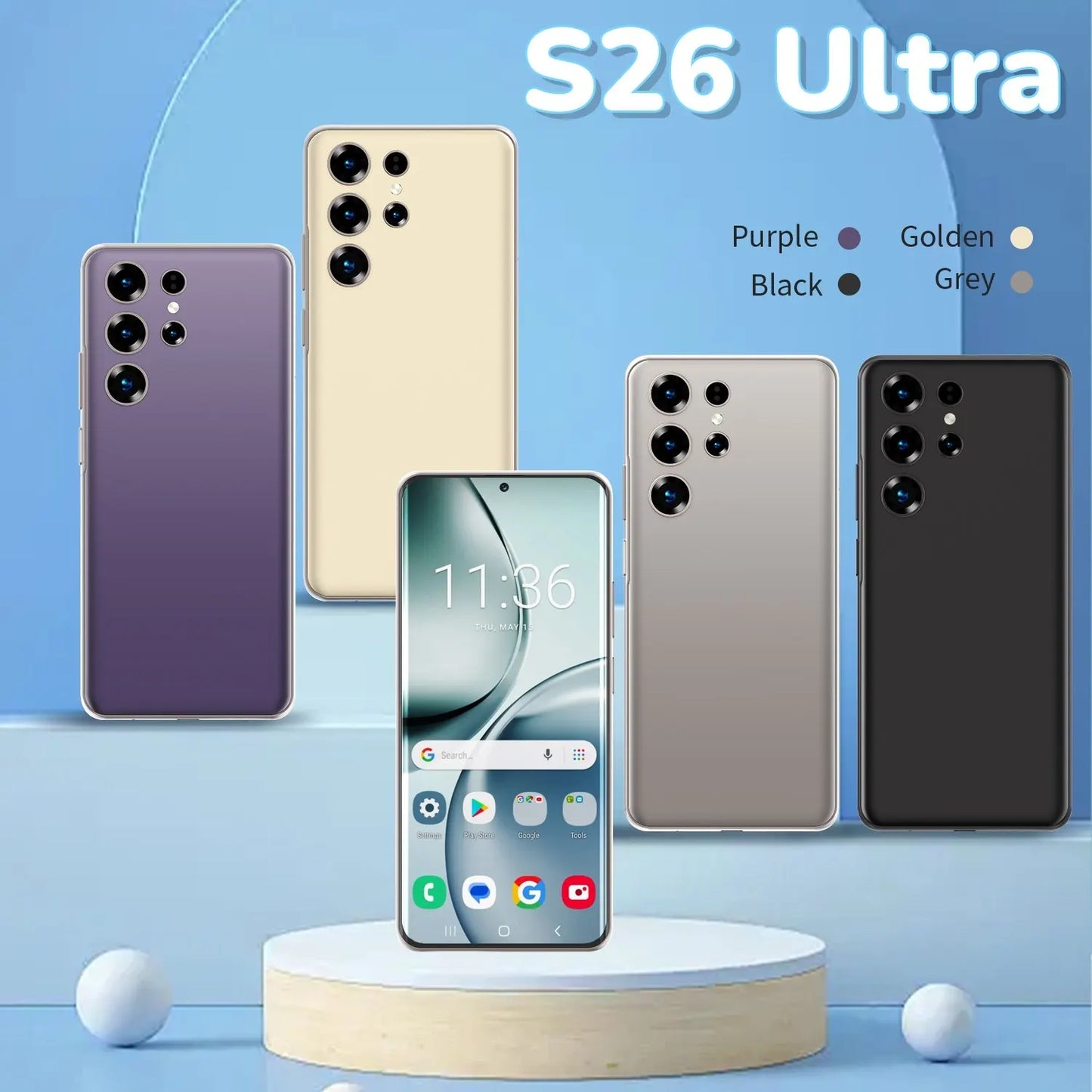 Sell at the Lowest Price Factory Price S26 Ultra Smartphone 8GB+256GB Unlocked Dual Card 7.3 Inches Screen Mobile Phones