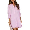 Dropshipping Women's Clothing Ladies Shirts New Long Solid Color Casual Women Temperament Long Sleeved Casual Loose Shirt Dress