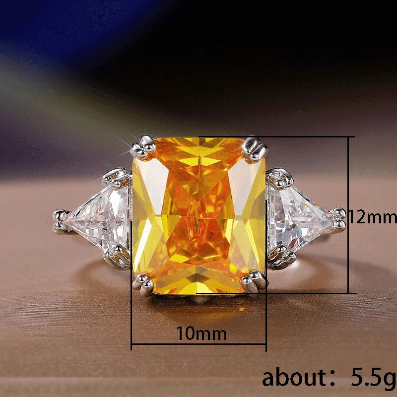 F1539 Luxury Topaz Pendant Necklace Claw Setting Unisex Fine Jewelry