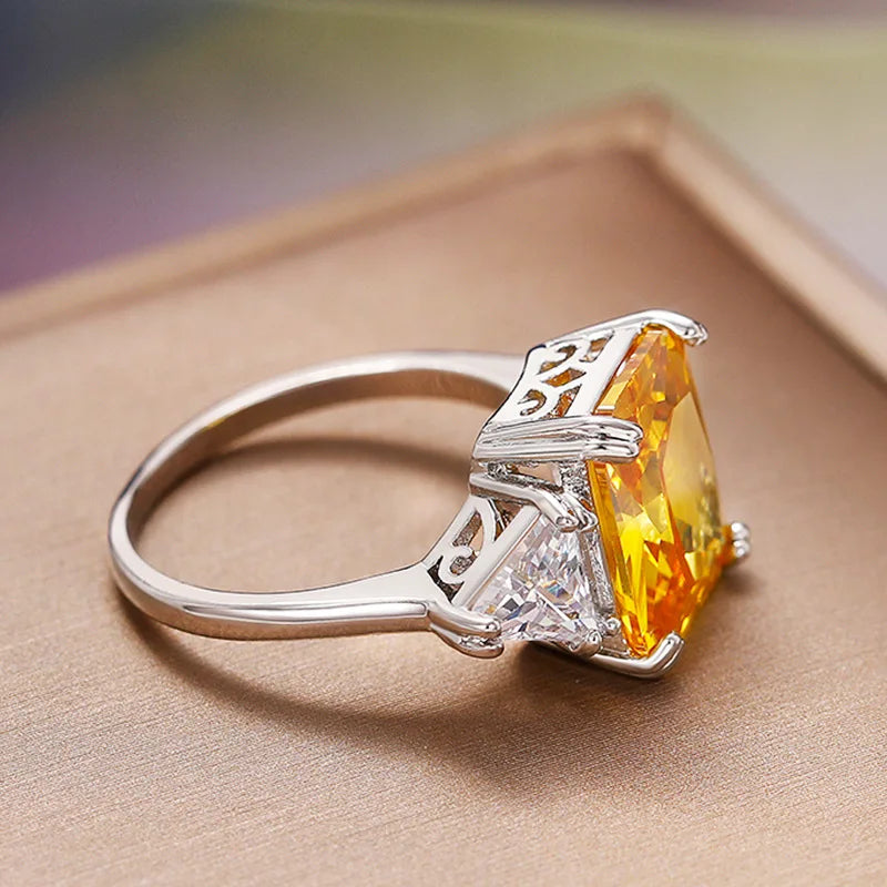F1539 Luxury Topaz Pendant Necklace Claw Setting Unisex Fine Jewelry