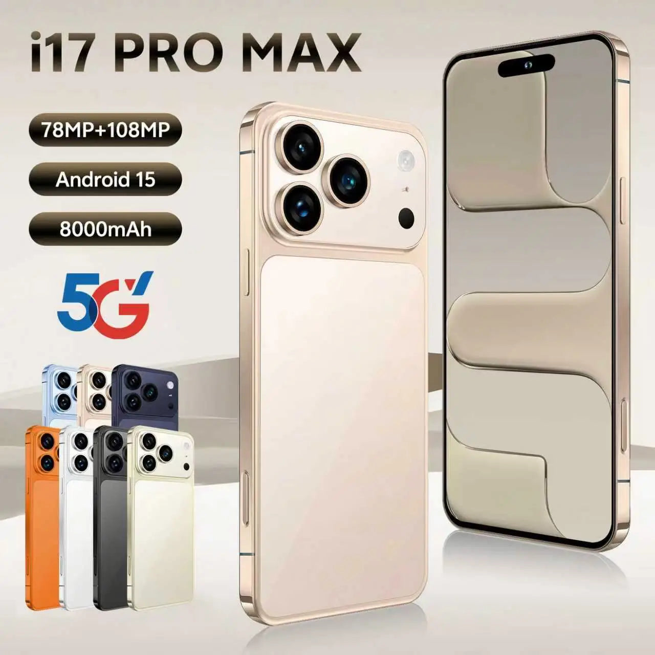 New I17 ProMax Wholesale Cheap Brand Mobile Original Phone Version Unlocked 16GB+512GB1 TB Original Low Price Dual Sim Card