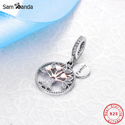 925 Sterling Silver Beads Charms Rose Gold For Jewelry Making Tree Of Life Pendant Charm Fit Brand Bracelets Necklaces