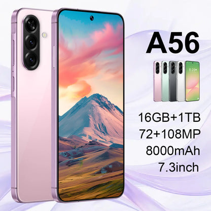 Factory Price Original A56 5G Dual SIM Smartphone 144Hz 108MP Android Phone Quick Charge Big Screen Phone CDMA