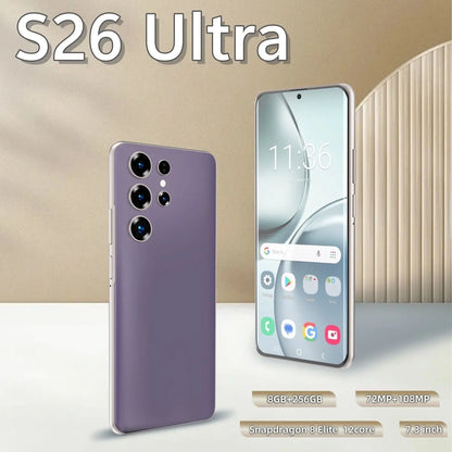 Sell at the Lowest Price Factory Price S26 Ultra Smartphone 8GB+256GB Unlocked Dual Card 7.3 Inches Screen Mobile Phones