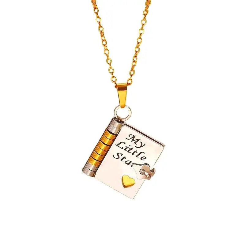 My Little Star Book Necklace for Daughter Son Letter Birthday National Sisters Day Gift