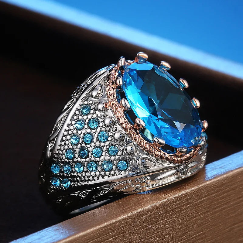 F577 Women's Cocktail Ring Oval Lab Created Cubic Zirconia Prong Setting Party Fashion Rings