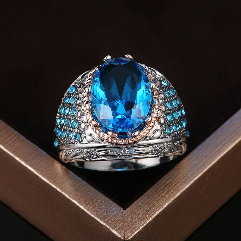 F577 Women's Cocktail Ring Oval Lab Created Cubic Zirconia Prong Setting Party Fashion Rings