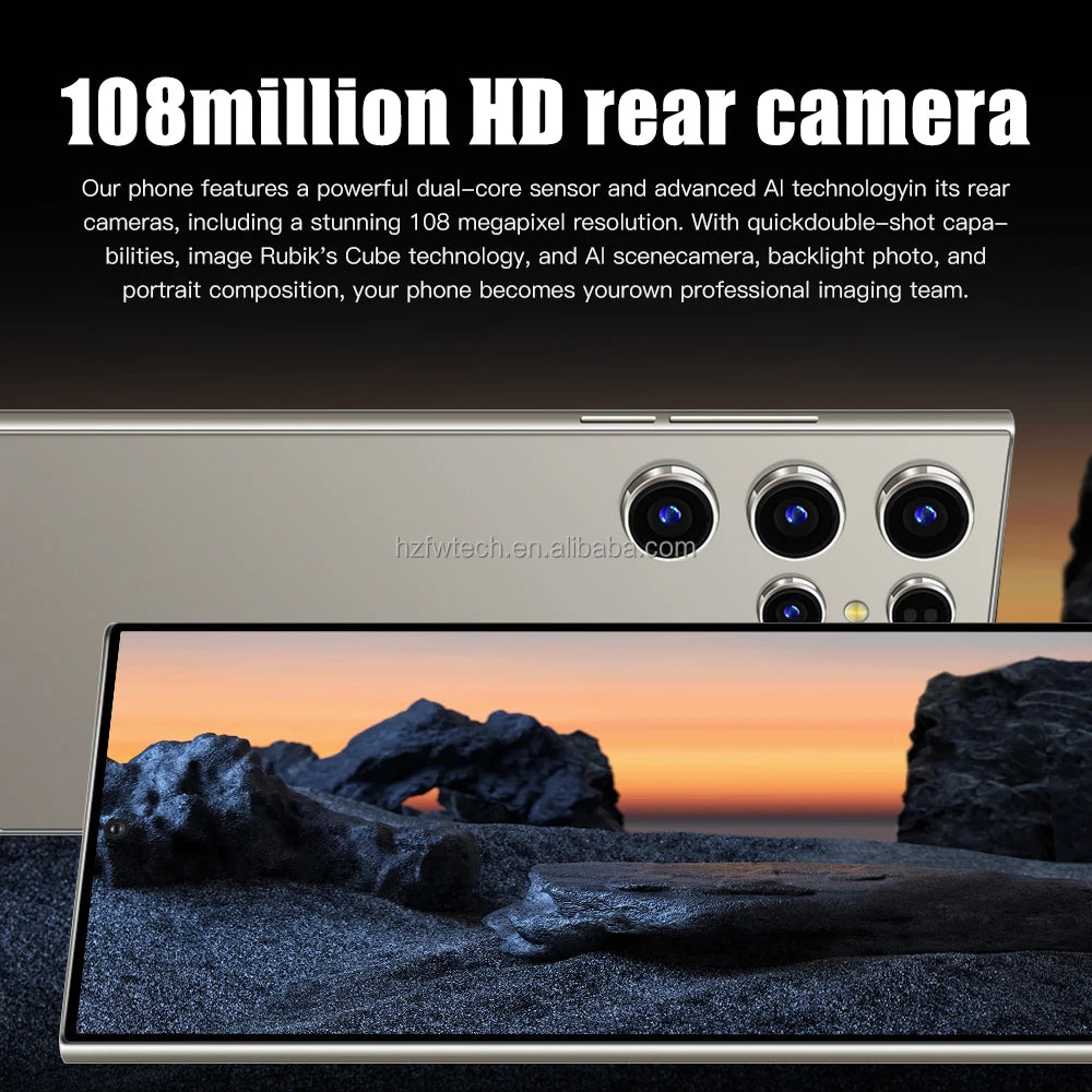 Best Selling S24 Ultra 5G Smartphone 7-Inch Version with Dual SIM Android14 CDMA Cellular 4G/5G Mobile Phones