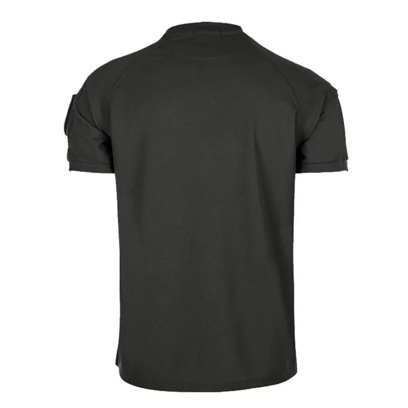 Mens Tactical Quick Dry Polo Shirt for Summer Outdoor Breathable Paintball Training T-shirt Solid 100% Polyester Camouflage Top
