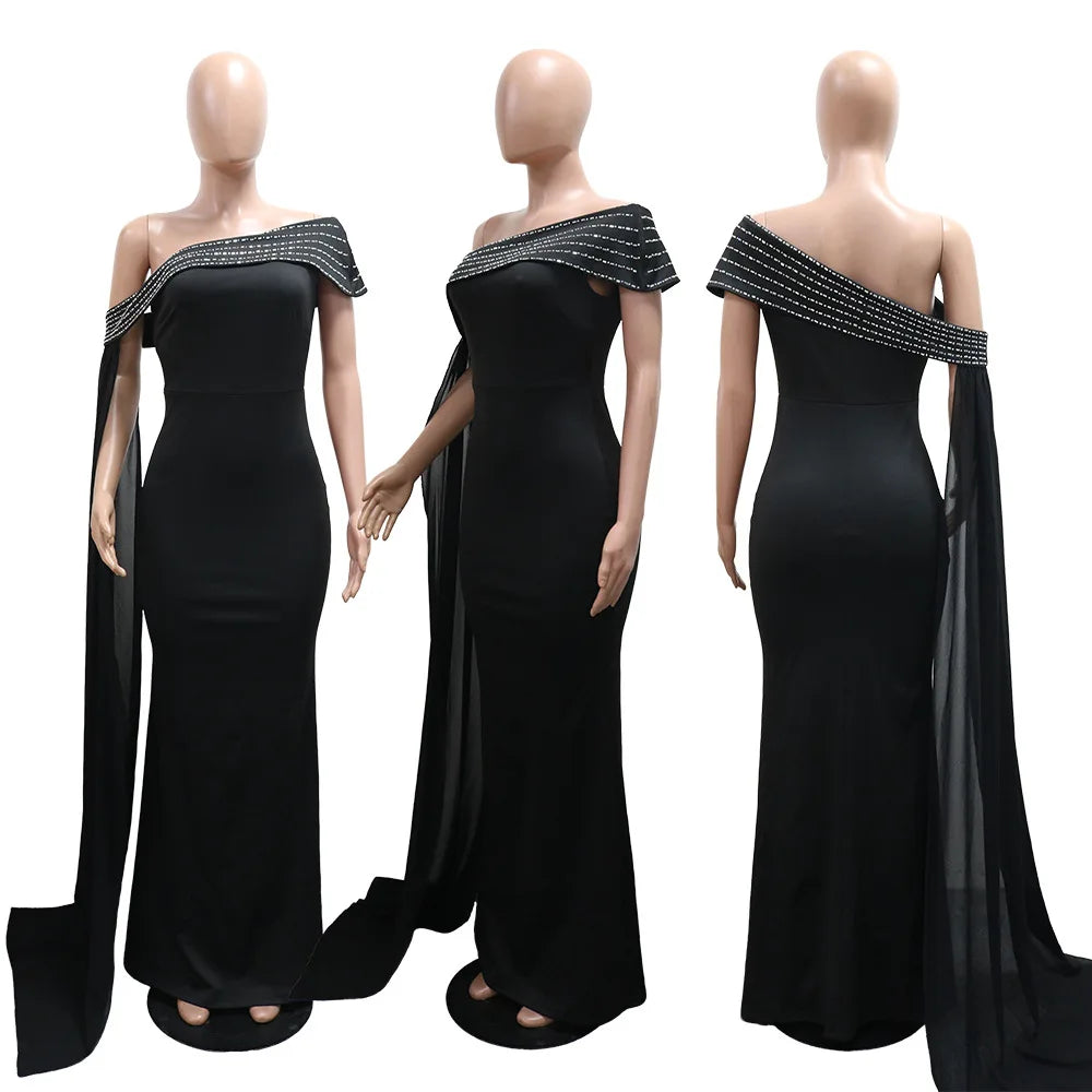 Women's New Arrival Slant-Shoulder Sexy Fitted Ribbon Dresses