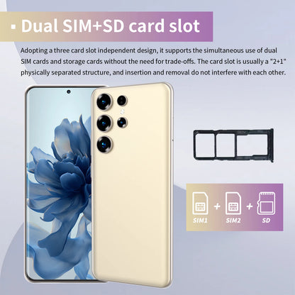 Sell Well Very Friendly Factory Price S26 Ultra Smartphone 8GB+256GB Unlocked Dual Card 7.3 Inches Screen Mobile Phones