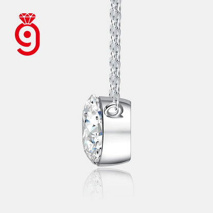 Bezel Set Solitaire 925 Sterling Silver Moissanite Necklace 4.0Mm Round Cut D Color VVS1 Daily Wear Anniversary Necklace