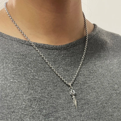 Real 925 Sterling Silver Small Vajra Pendant For Men and Women Buddhism Prayer Bouddha Jewelery