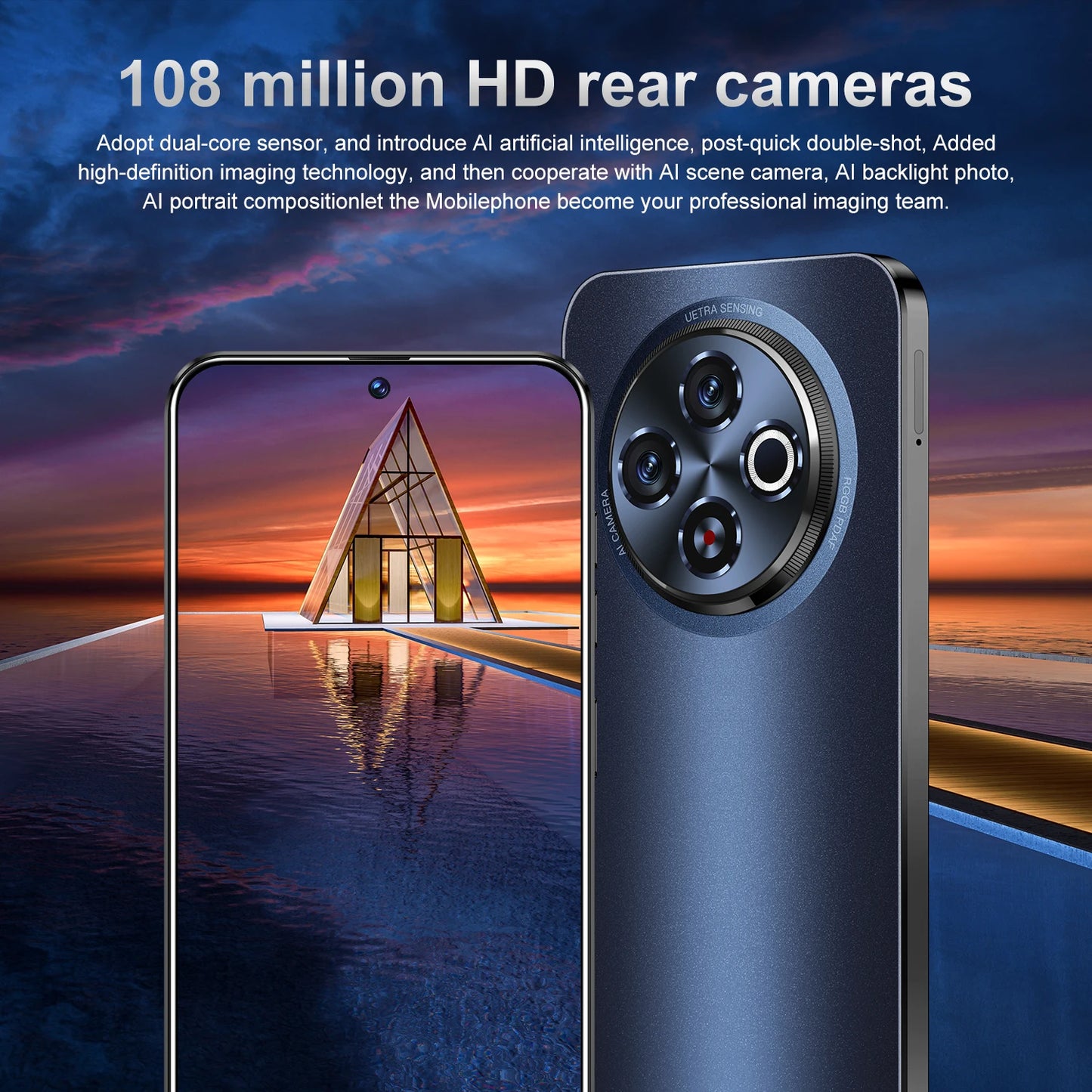 Newly Designed 30 5G Smartphone Large HD Screen 16GB +1TB Dual Card Dual Standby Decacore CPU Phones Mobile Android Gaming