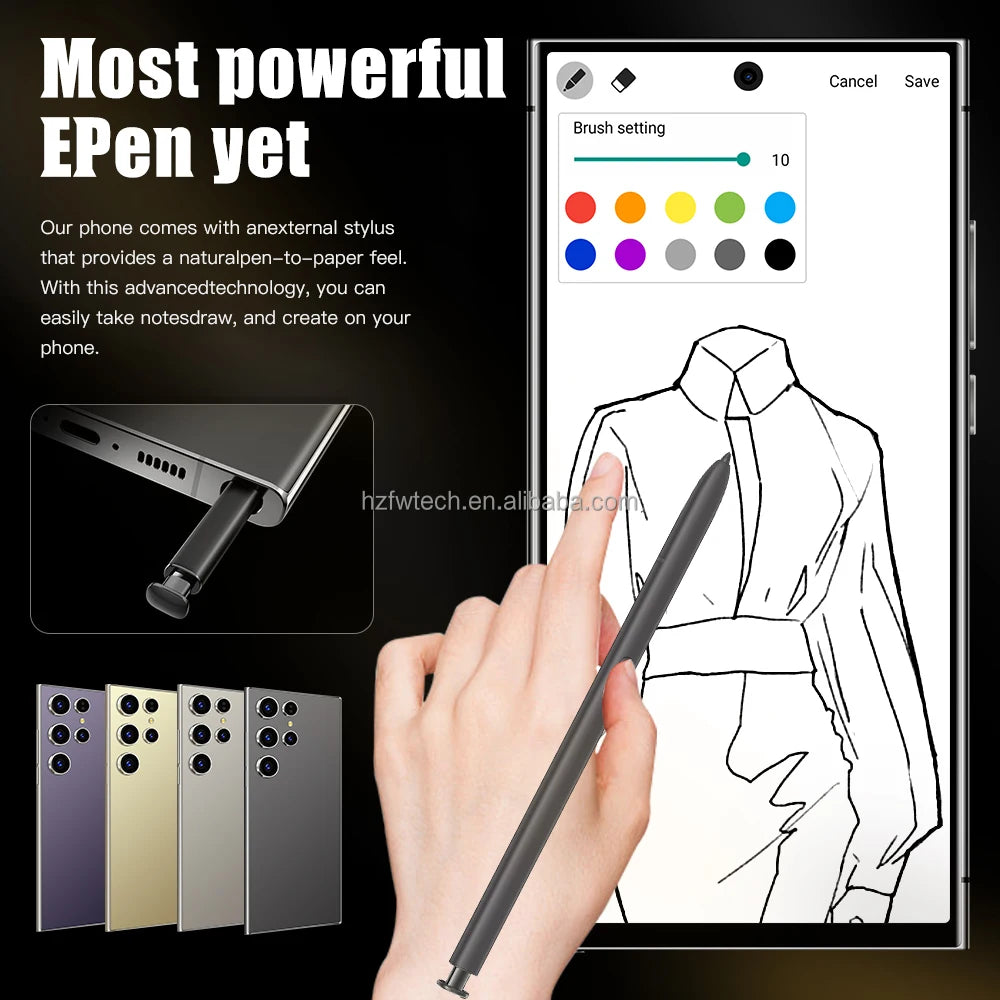 Best Selling S24 Ultra 5G Smartphone 7-Inch Version with Dual SIM Android14 CDMA Cellular 4G/5G Mobile Phones