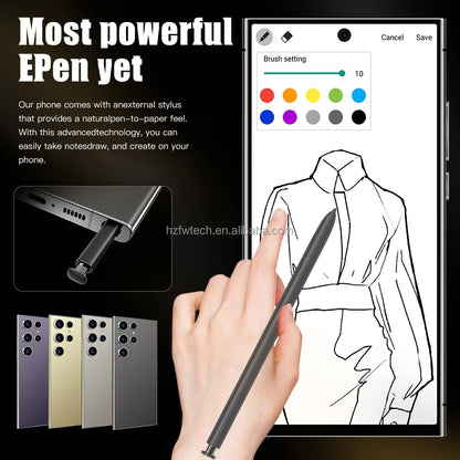 Best Selling S24 Ultra 5G Smartphone 7-Inch Version with Dual SIM Android14 CDMA Cellular 4G/5G Mobile Phones