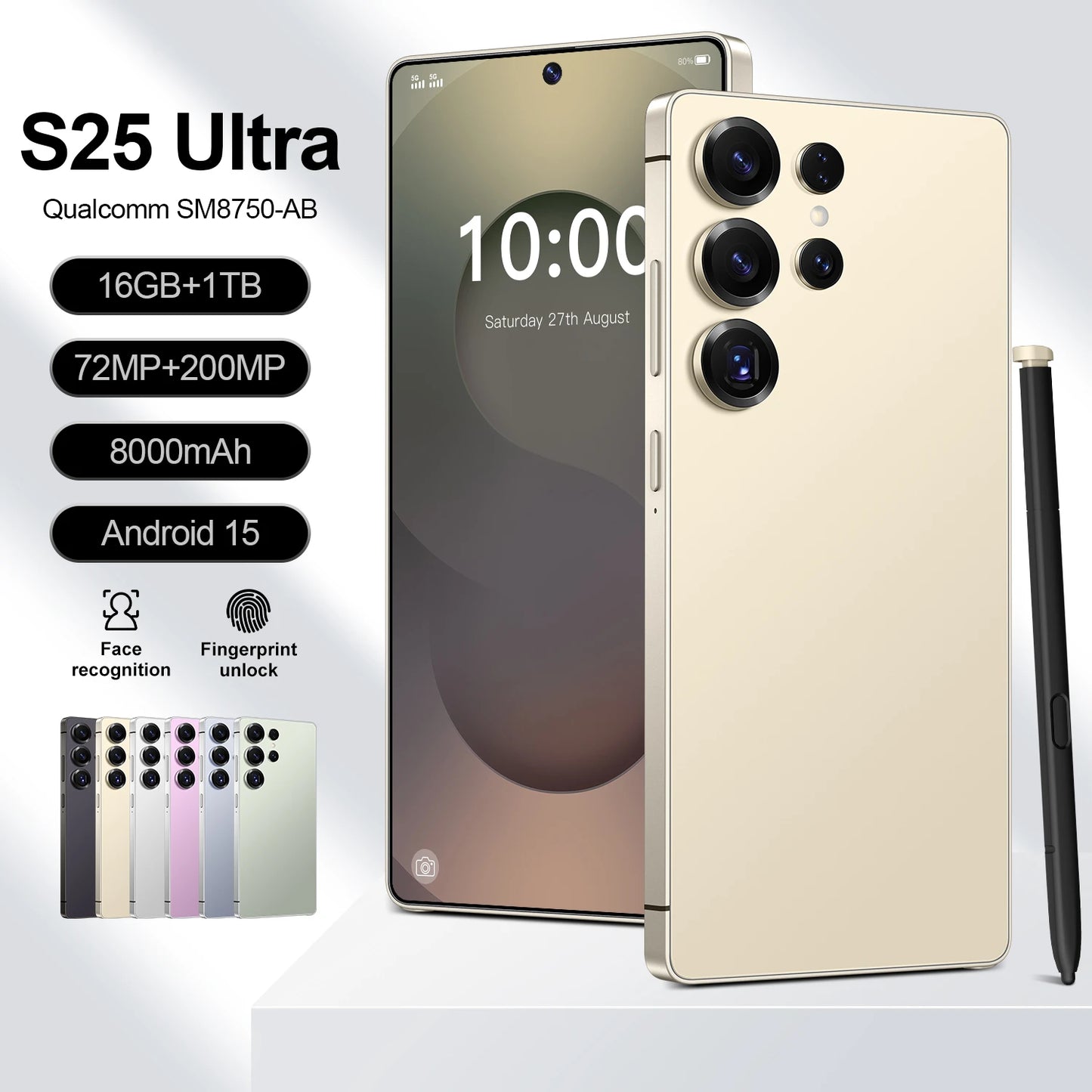 S25 Ultra Smartphone7.3inch Unlocked Dual Card 5G Smartphone Android Mobile Phones Telephone Wholesale Original S25 16G+1TB
