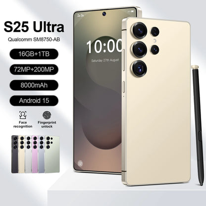 S25 Ultra Smartphone7.3inch Unlocked Dual Card 5G Smartphone Android Mobile Phones Telephone Wholesale Original S25 16G+1TB