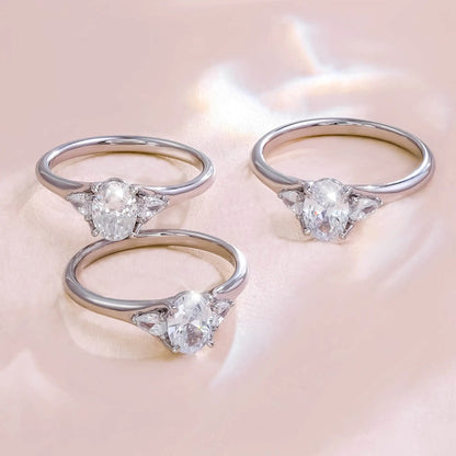 1CT White D VVS Moissanite Ring 925 Sterling Silver 18k White Gold Plated Moissanite Diamond Ring  for Women Anniversary Gift