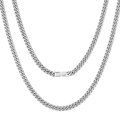 USA Real 18K Gold Filled Chain Jewelry Gifts Stainless Steel 5mm Solid Diamond-Cut Miami Cuban Link Curb Necklace for Men Women