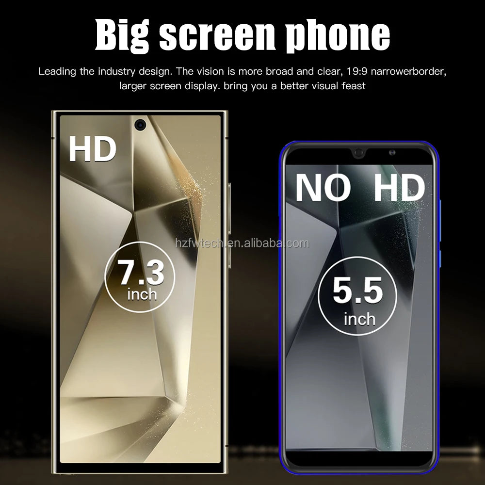 Best Selling S24 Ultra 5G Smartphone 7-Inch Version with Dual SIM Android14 CDMA Cellular 4G/5G Mobile Phones