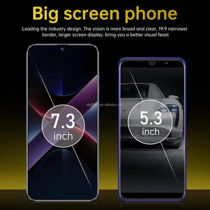 Real High Quality X7 Pro 16+1TB Smartphone Hot Selling 7.3 Inch Big Screen Cheap Android 14 Cellphones Smart Phones