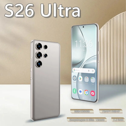 Sell Well Very Friendly Factory Price S26 Ultra Smartphone 8GB+256GB Unlocked Dual Card 7.3 Inches Screen Mobile Phones