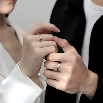 Q872 Wedding Bands 925 Silver Crystal Rhinestone Channel Setting Unisex Fine Rings