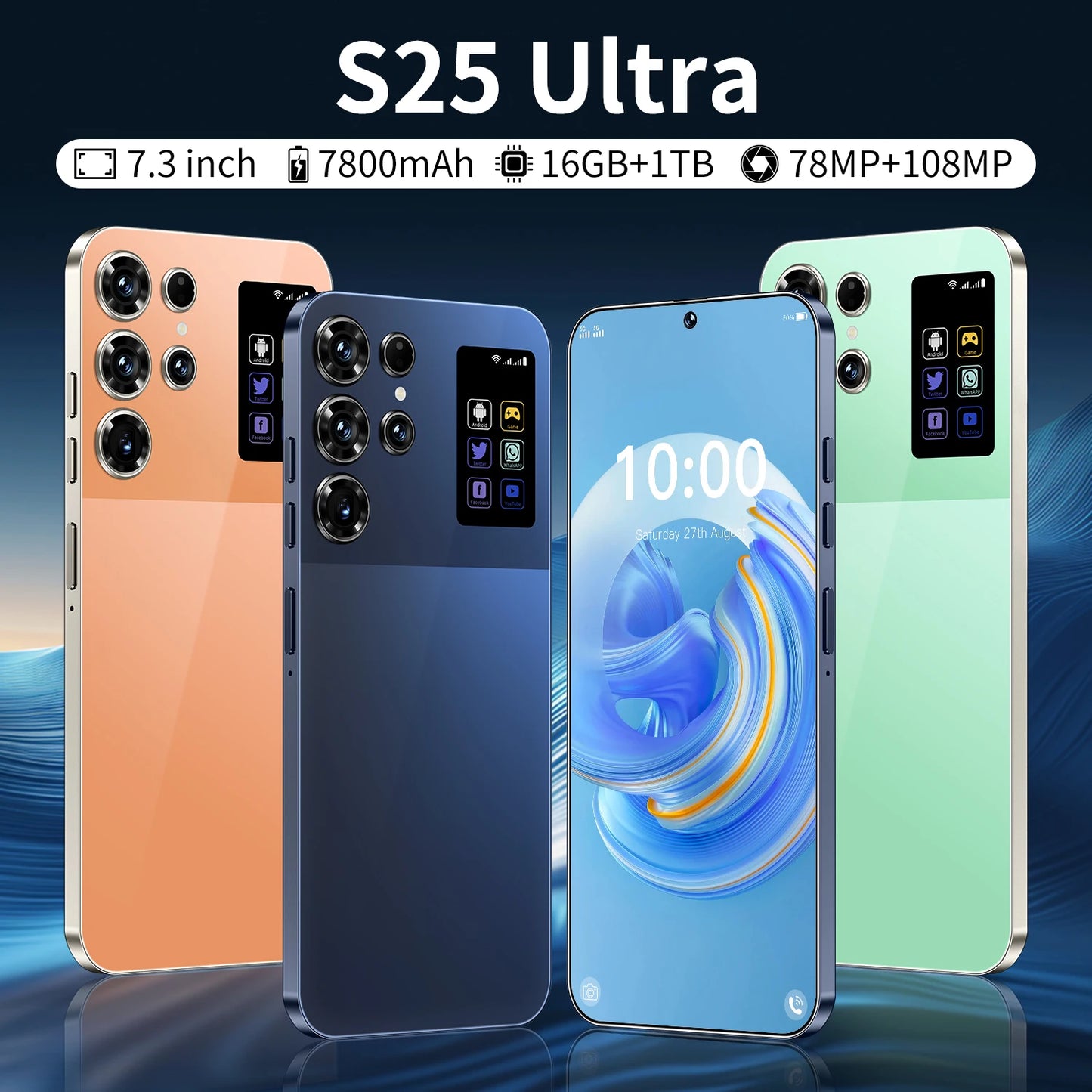 The Best Price 2025 Latest S25 Ultra Smart Phone 16G+1TB Android Hot Style Gaming Phone HD Screen 5G Cellular Cheap Phones