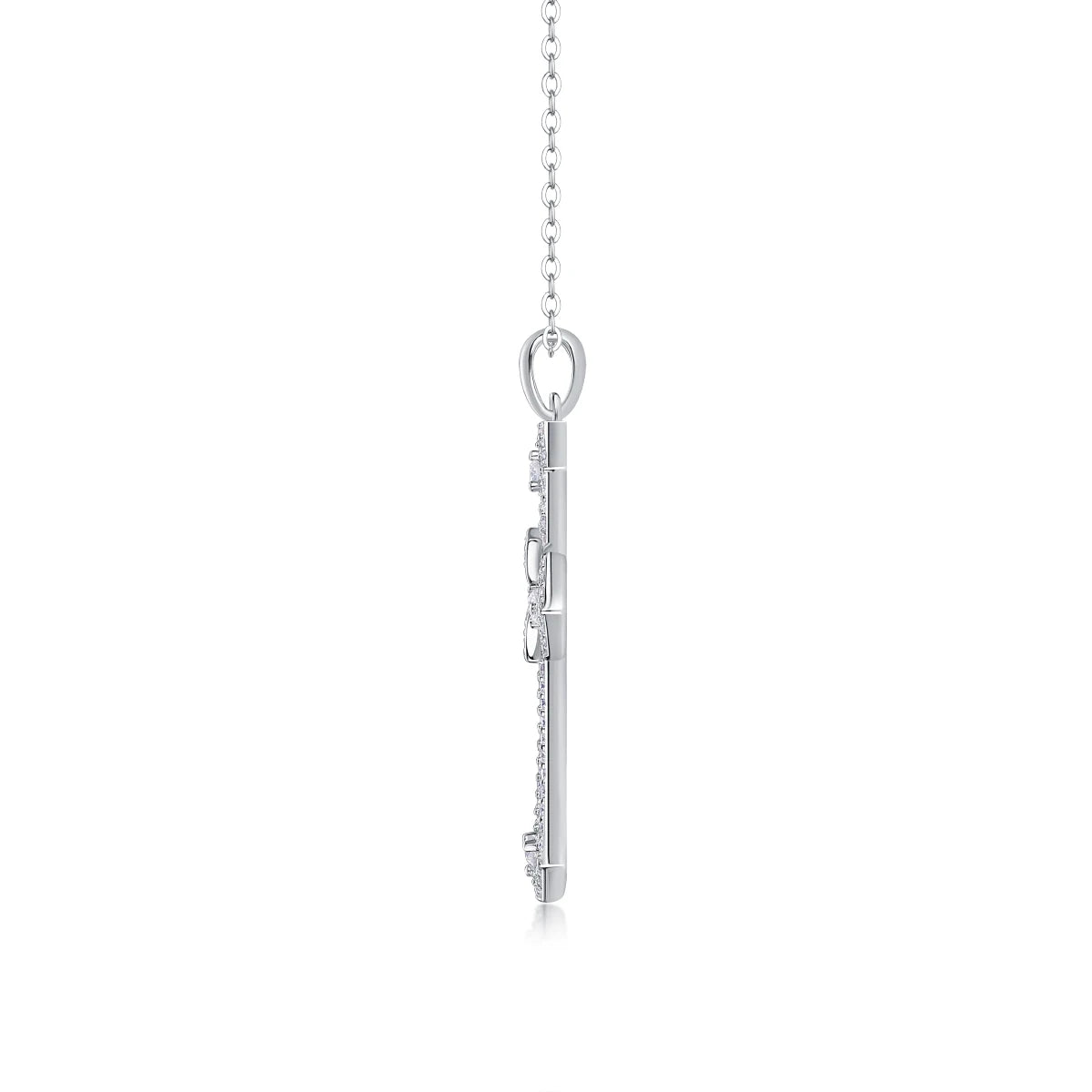 Luxurious Customized 925 Sterling Silver Fine Jewelry Pendant Necklaces Cross Moissanite Pendant Necklace