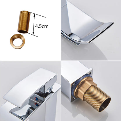 Rozin Deck Mounted Bathroom Basin Faucet Waterfall Vanity Sink Hot and Cold Water Mixer Tap,Chrome,Black,Gold Color