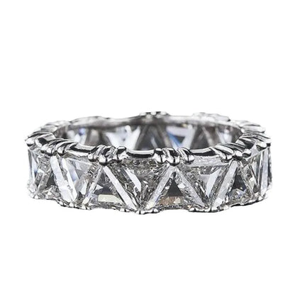 B2828 White Gold Diamond Ring Emerald Cut Natural D Color Classic Engagement Women's Jewelry
