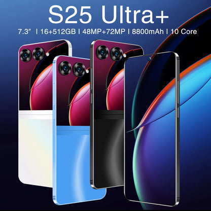 5G Phones Android 13.0 Mobile Phones Cellphone Original S25 Ultra 16GB+512GB Smartphone 7.3 Inch Unlocked Dual Card Smart Phone