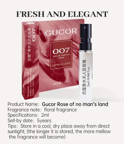 GUCOR 007 Luxury 2ml Sample Rose No Man's Land Perfume for Women Natural Plant Extraction Oriental Spicy Rose