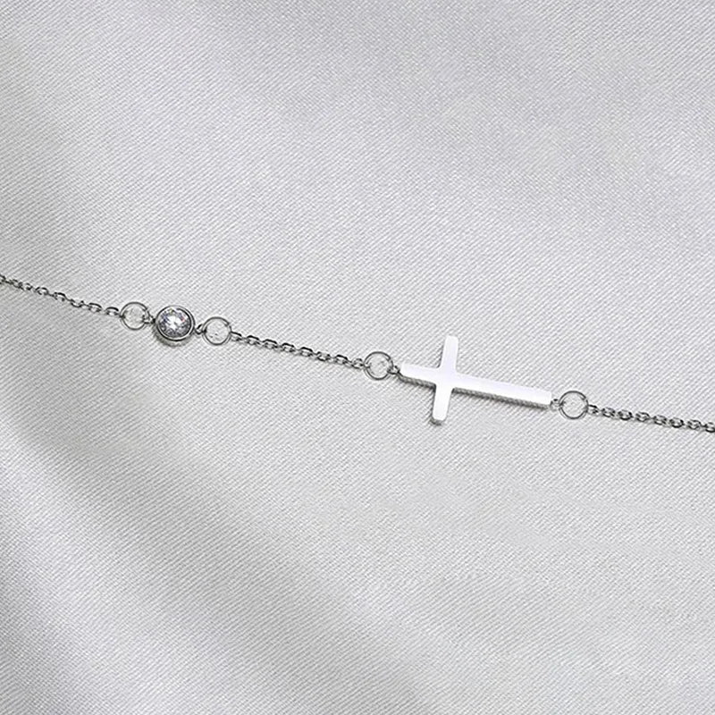 White Gold Cross Pendant Necklace with Engraved Prayer Christian Religious Jewelry Gold Plated for Everyday Wear Unisex