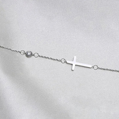 White Gold Cross Pendant Necklace with Engraved Prayer Christian Religious Jewelry Gold Plated for Everyday Wear Unisex