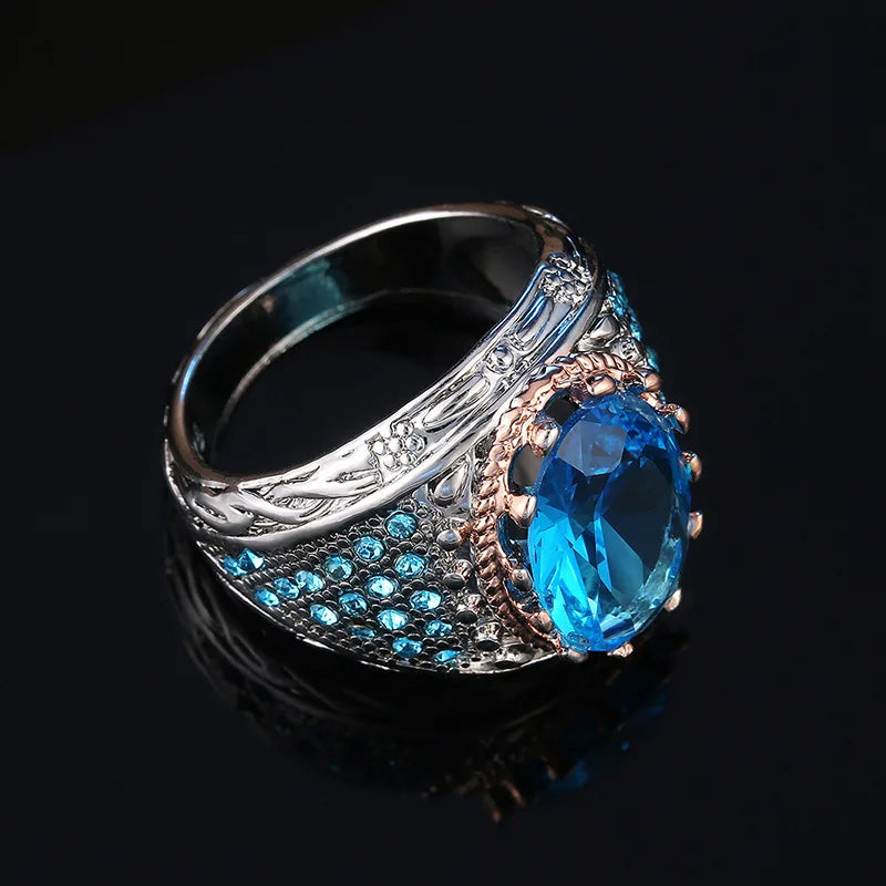 F577 Women's Cocktail Ring Oval Lab Created Cubic Zirconia Prong Setting Party Fashion Rings