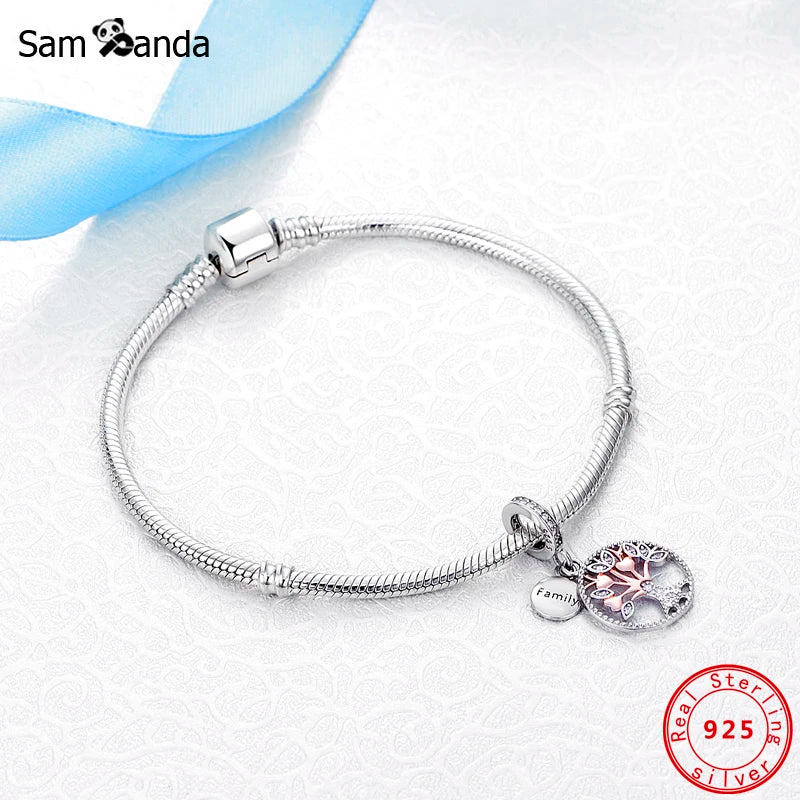 925 Sterling Silver Beads Charms Rose Gold For Jewelry Making Tree Of Life Pendant Charm Fit Brand Bracelets Necklaces