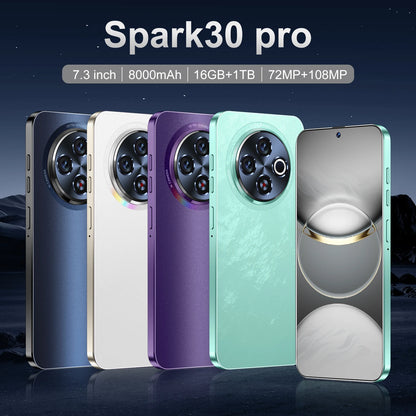 Newly Designed 30 5G Smartphone Large HD Screen 16GB +1TB Dual Card Dual Standby Decacore CPU Phones Mobile Android Gaming