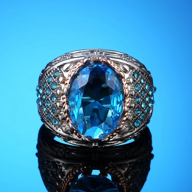 F577 Women's Cocktail Ring Oval Lab Created Cubic Zirconia Prong Setting Party Fashion Rings
