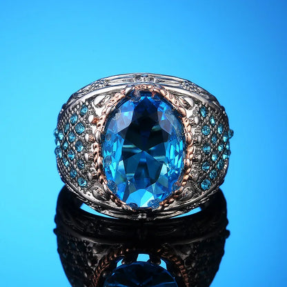 F577 Women's Cocktail Ring Oval Lab Created Cubic Zirconia Prong Setting Party Fashion Rings