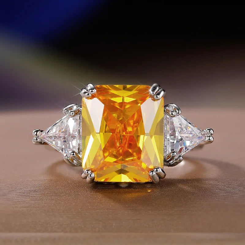 F1539 Luxury Topaz Pendant Necklace Claw Setting Unisex Fine Jewelry