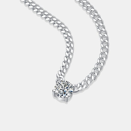 Hot Selling 925 Sterling Silver Men Clavicle Chain White-Gold Moissanite Cuban Necklace Women Wholesale Jewelry Necklace