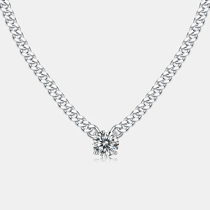 Hot Selling 925 Sterling Silver Men Clavicle Chain White-Gold Moissanite Cuban Necklace Women Wholesale Jewelry Necklace