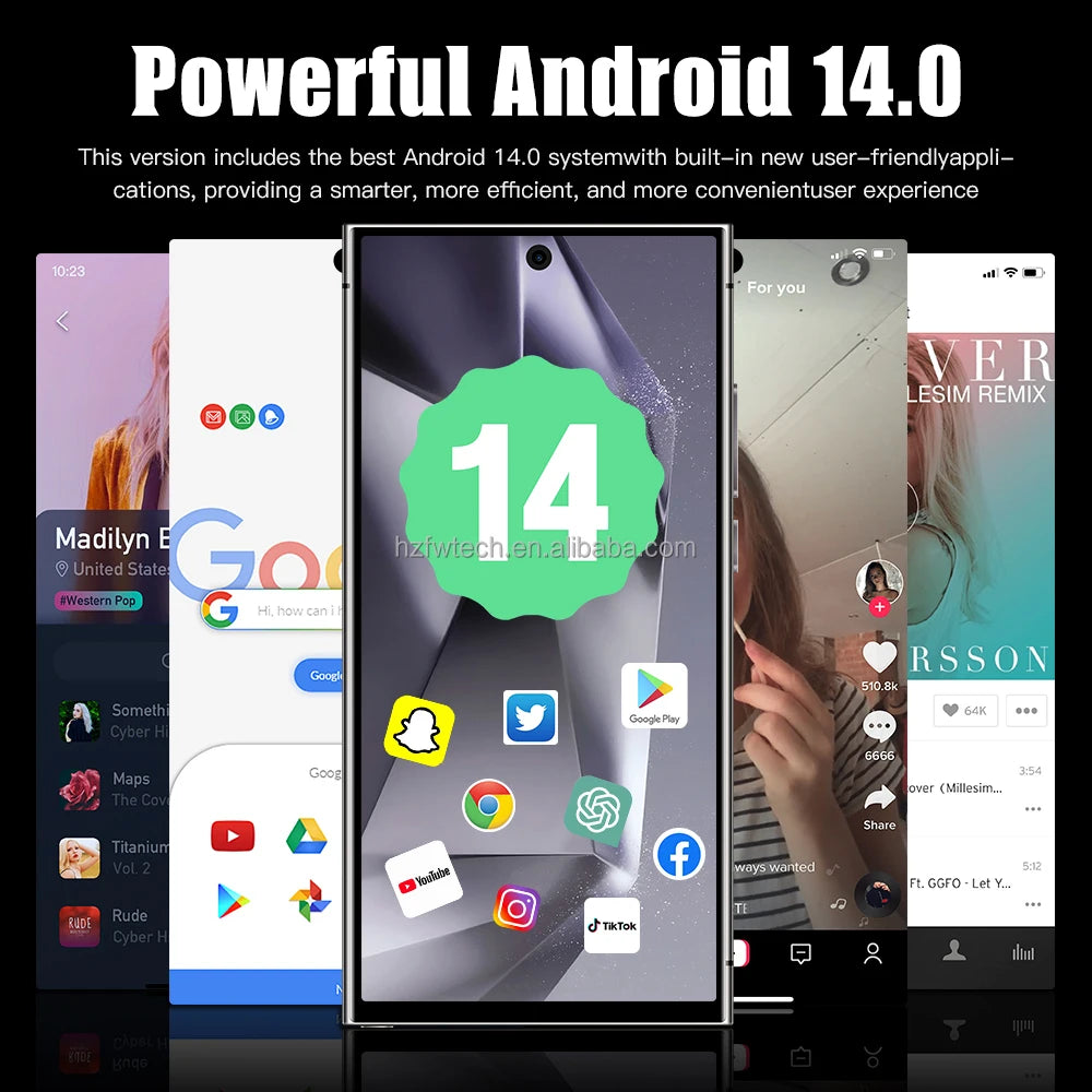 Best Selling S24 Ultra 5G Smartphone 7-Inch Version with Dual SIM Android14 CDMA Cellular 4G/5G Mobile Phones