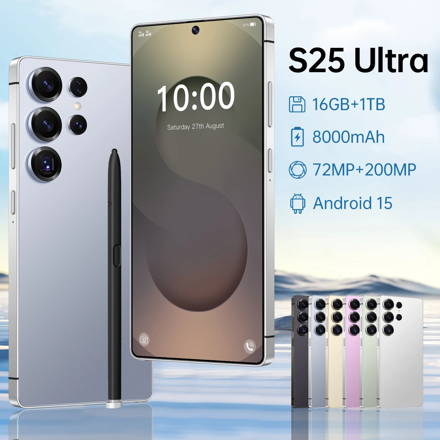 S25 Ultra Smartphone7.3inch Unlocked Dual Card 5G Smartphone Android Mobile Phones Telephone Wholesale Original S25 16G+1TB
