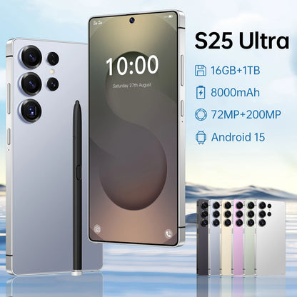 S25 Ultra Smartphone7.3inch Unlocked Dual Card 5G Smartphone Android Mobile Phones Telephone Wholesale Original S25 16G+1TB