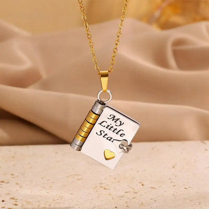 My Little Star Book Necklace for Daughter Son Letter Birthday National Sisters Day Gift