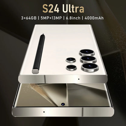 6.8-inch S24 Ultra 3GB+64GB Smartphone 6.8inch Phone Wholesale Telephone Face Recognition Fingerprint Android 12 4+64GB