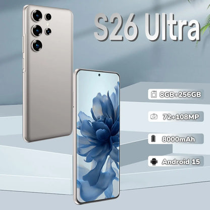 Sell at the Lowest Price Factory Price S26 Ultra Smartphone 8GB+256GB Unlocked Dual Card 7.3 Inches Screen Mobile Phones